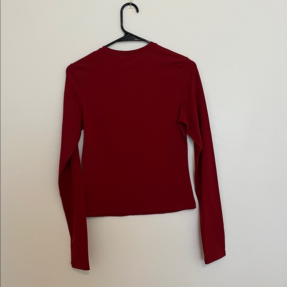 Skims Cotton Jersey Long Sleeve T-Shirt in Brick - Picture 8 of 10